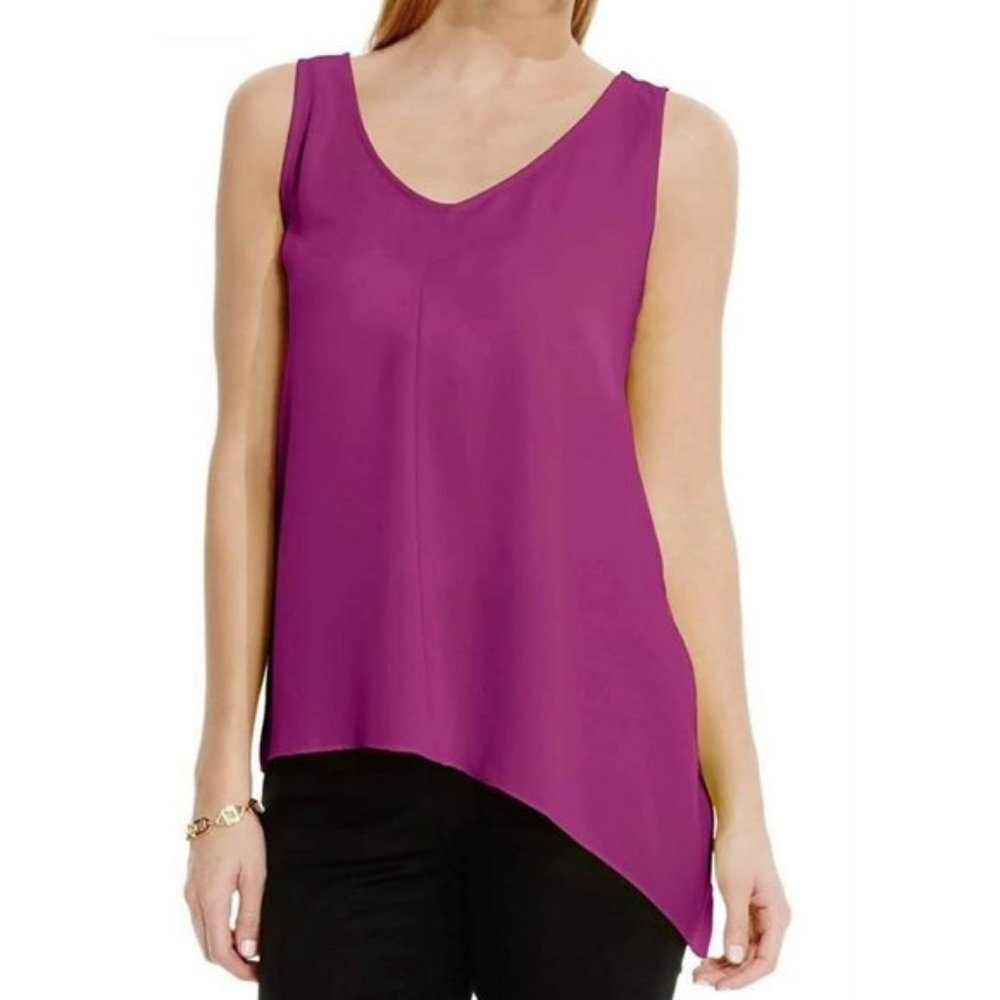 Vince Camuto Women's Mixed Media V-Neck Top Size S